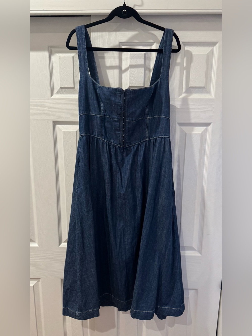 REFORMATION Tagliatelle Denim Midi Dress
